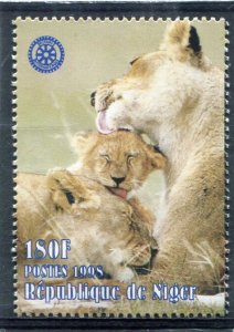 Niger 1998 LIONS OF AFRICA Rotary Emblem set 1v Perforated Mint (NH)