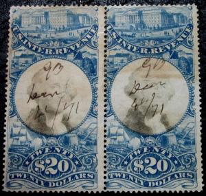 U.S. R129 Used PAIR FVF SCV$1,750.00 Rare 