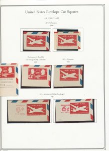 MNH  US  ENVELOPE CUT SQUARES MOUNTED ON PALO ALBUM PAGES  (058)