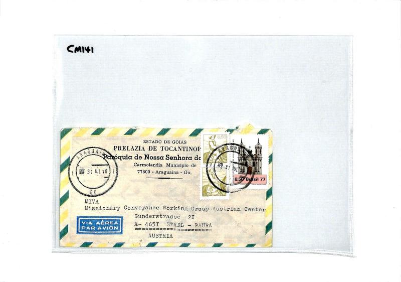 BRAZIL Cover *Araguaína* Air Mail MIVA Missionary AUSTRIA 1978 {samwells} CM141