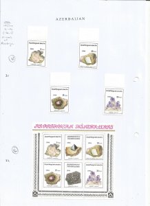 AZERBAIJAN - 1994 - Minerals - Perf 4v Set & Souv Sheet - Mint Lightly Hinged
