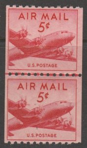 U.S. Scott #C37 Airmail Stamp - Mint NH Line Pair