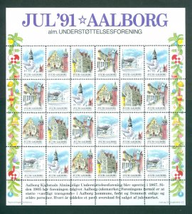 Denmark. 1991. Christmas Sheet MNH. Local: Aalborg. 5 Motifs From Aalborg