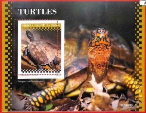 A4523 - SIERRA LEONE - ERROR MIPERF, special block: 2019, turtles-