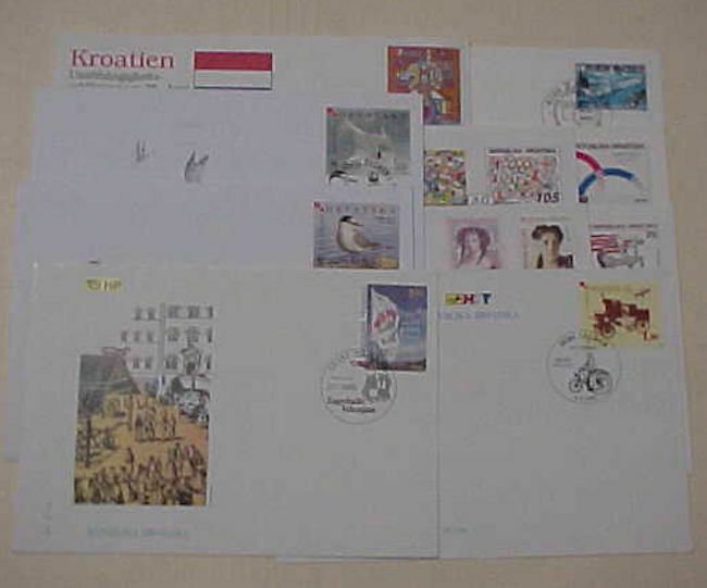 CROATIA 10 DIFF. FDC 1991-2006 CACHET UNADDRESSED