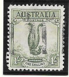 Australia #141   1sh  green Lyrebird   (U) CV $4.50