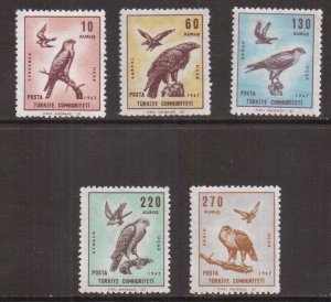 Turkey  #C44-C48  MNH  1967  birds