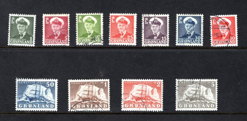 Greenland 28-38,   Complete Set, VF, Used,  CV $24.45  ... 2510017