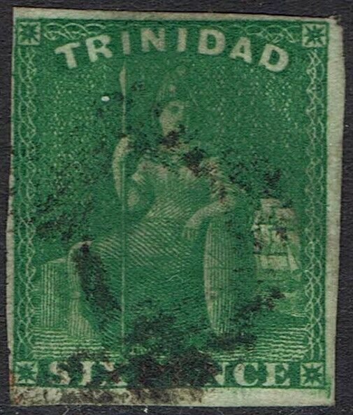 TRINIDAD 1859 BRITANNIA 6D IMPERF USED  