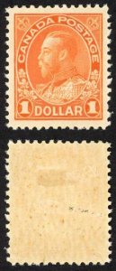 Canada SG255 One Dollar Orange (Dry) Very Fine M/M (HM) Unitrade Cat 150