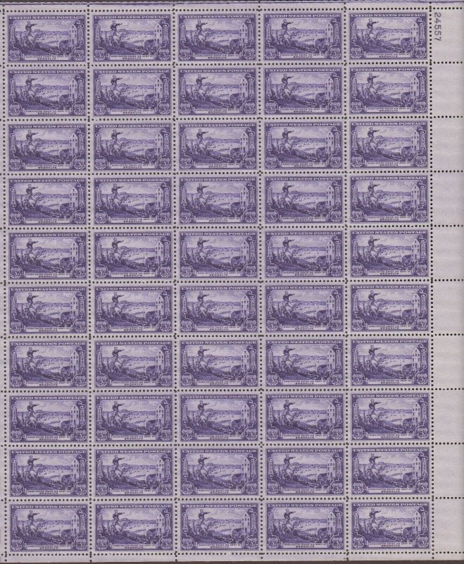 US,1003,WASHINGTON AT BROOKLYN,MNH VF, FULL SHEET,1950'S COLLECTION,MINT NH ,VF