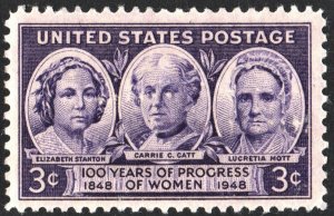 SC#959 3¢ Progress of Women Single (1948) MNH