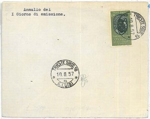 26066 - ITALY - Postal History - FDC COVER: 1957 - OVID LITERATURE-