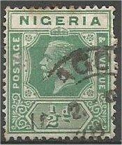 NIGERIA, 1921, used 1/2p, Edward VII, Scott 18