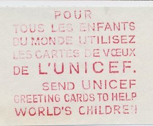 Meter top cut France 1958 UNICEF - Send UNICEF Greetings Cards to Help Wolrld s 