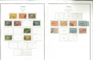 Uruguat 1859-1970 M & U on Palo Hingeless Pages (No Binder)