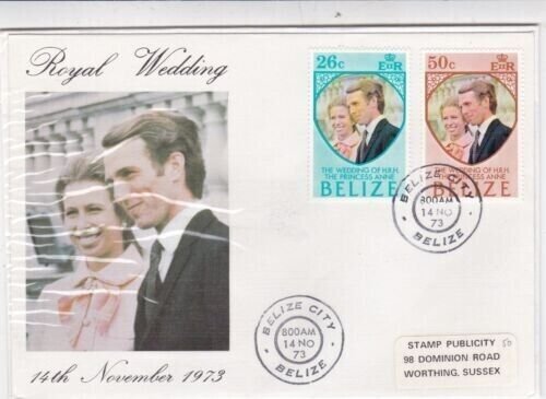 Belize 1973 Royal Wedding FDC Belize City cancel typed VGC