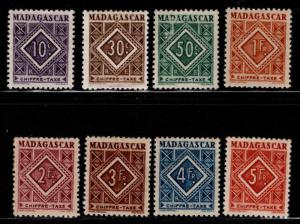Madagascar Scott J31-J38 MH* Postage due stamps