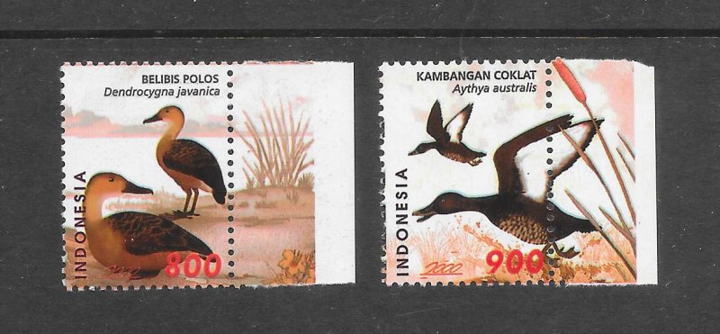 BIRDS - INDONESIA #1918-19  DUCKS  MNH