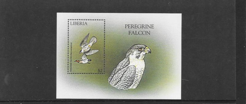 BIRDS-PEREGRINE FALCON - LIBERIA #1405