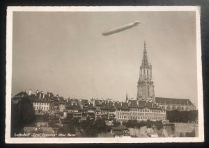 1930 Bern Switzerland Graf Zeppelin LZ 127 RPPC Postcard cover To Basel Sc#C11