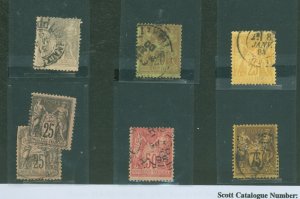 France #97-102 Used Single (Complete Set) (Perfin)