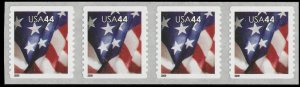 US 4395 Old Glory 44c coil strip 4 AVR MNH 2009