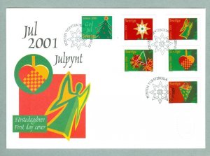 Sweden.  FDC 2001 Christmas Stamps.  Christmas Things. Decorations.