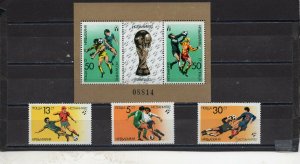 BULGARIA 1982 SOCCER WORLD CUP SPAIN SET OF 3 STAMPS & S/S MNH