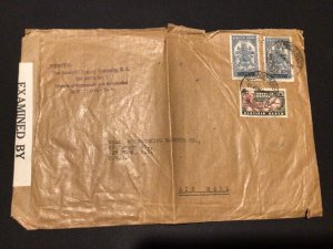 Mexico 1942 to New York Examined By large folded  postal cover Ref 59700