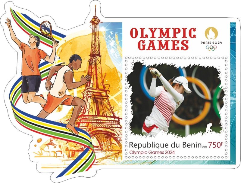 Stamps. Olympic Games in Paris 2024 2023 year, 8 sheets  perforated  NEW