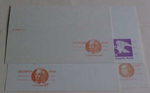 USA EFO POSTAL CARDS MISCUT 4 DIFF. 10 CENTS/12 CENTS