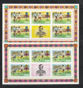 Ghana 525-528 Complete Sheets Of 5 Set MNH Sports, World Cup Soccer, 2 Scans (D)