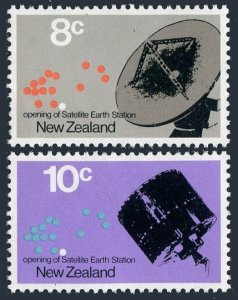 New Zealand 478-479, MNH. Mi 559-560. 1st Satellite Station, Warkworth, 1971.