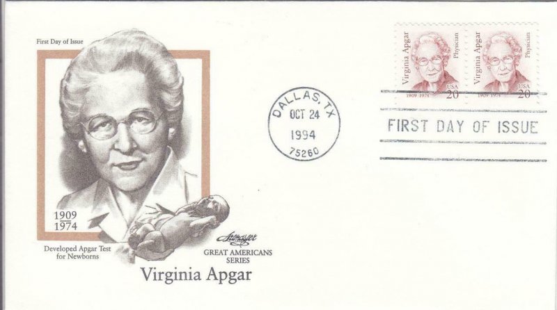 1994, Virginia Apgar, Artmaster, FDC (D14463)