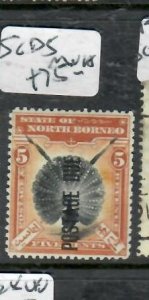 NORTH BORNEO 5C  BIRD POSTAGE DUE SG D5   MNH       P0507A H