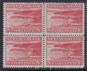 NEWFOUNDLAND 1941-44 8c SG282 block of 4 fresh MNH..........................W741 