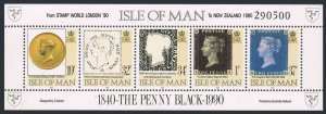 Isle of Man 422h sheet, MNH. Mi Bl.13-I. From STAMP WORLD LONDON-1990 to NZ-90.