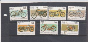 Cambodia  Scott # 560-566  (Motorcycles)   MNH