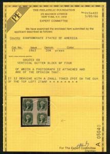 U.S. - Confederate States 13 - Gutter Pair - EXTRA FINE - Never Hinged (PF cert)