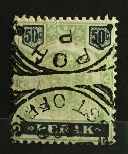 MALAYA PERAK 1898 50c Tiger Used SG#75 M3488