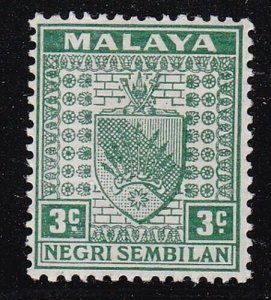 Album Treasures Malaya Negri Sembilan Scott # 22B  3c  Coat of Arms  MH