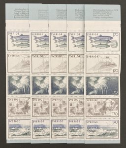 Sweden 1979 #1303a, Wholesale lot of 5, MNH,CV $30