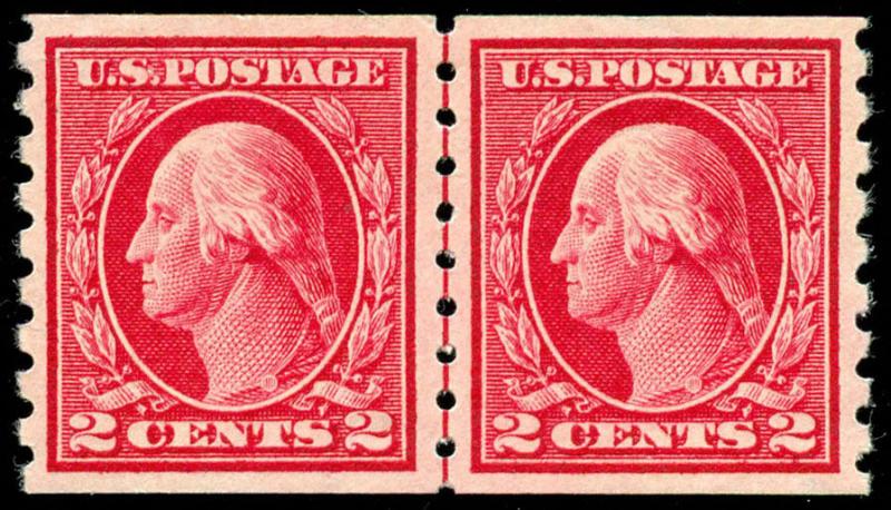 momen: US Stamps #413 COIL LINE PAIR Mint OG NH PSE Graded XF-90