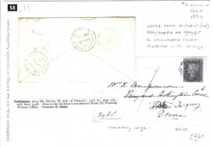 GB Cover Glos Disley Forwarded Devon Totnes COCKINGTON COURT Torquay 1856 58.15