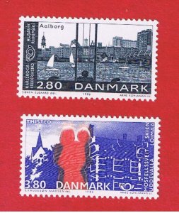 Denmark #819-820  MNH OG  Sister Towns  Free S/H