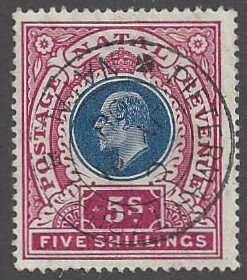 Natal #94 Used single, King Edward VII, issued 1902/03