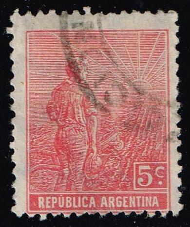 Argentina #194 Farmer and Rising Sun; Used (0.30)