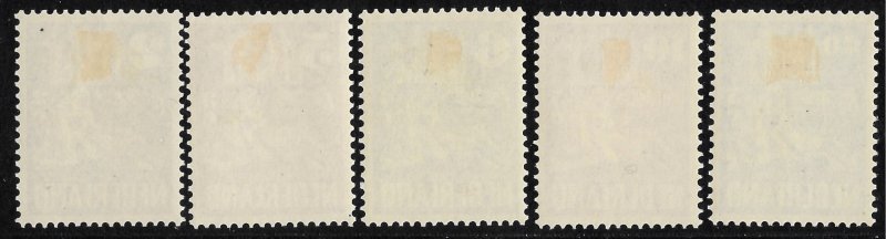 MH 1950 Netherlands' Semi-Postal Stamp Set, Scott #B214* to #B218*