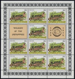 St Vincent Grenadines 170-2 sheets MNH Turtle, Iguana, Manicou